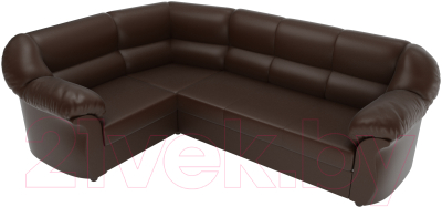 Диван угловой Лига Диванов Карнелла левый / 60290 (экокожа коричневый)