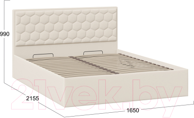 Двуспальная кровать ТриЯ Порто универсальная с ПМ 160x200