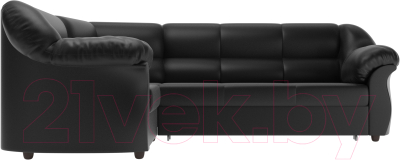 Диван угловой Лига Диванов Карнелла левый / 60289 (экокожа черный)