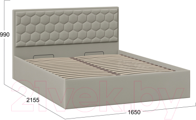 Двуспальная кровать ТриЯ Порто универсальная с ПМ 160x200