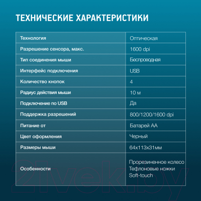 Мышь Оклик 600MW