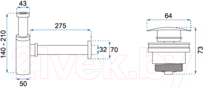 Сифон REA Click Clack A5215