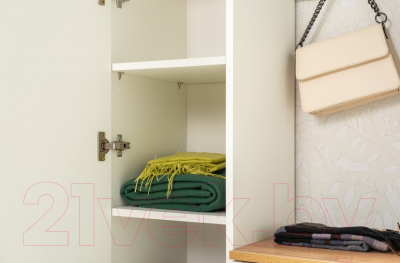 Шкаф-пенал Mobi Октава 13.228 (белый PE шагрень/дуб золотой Craft/белый шагрень 4101 ПВХ)