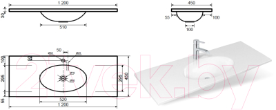 Умывальник Эстет Vegas Silk 120x45 / ФР-00014920