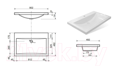 Умывальник Эстет Monaco Silk 90x48 / ФР-00014395