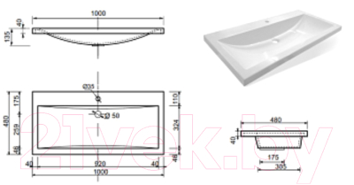 Умывальник Эстет Monaco Silk 100x48 / ФР-00014948