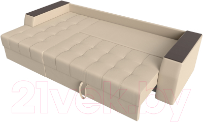 Диван угловой Лига Диванов Эмир БС левый (экокожа бежевый)