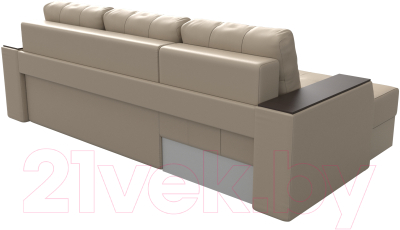 Диван угловой Лига Диванов Эмир БС левый (экокожа бежевый)