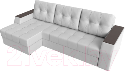 Диван угловой Лига Диванов Эмир БС левый (экокожа белый)