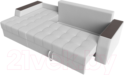 Диван угловой Лига Диванов Эмир БС левый (экокожа белый)