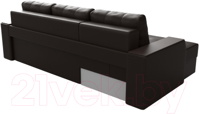 Диван угловой Лига Диванов Эмир БС левый (экокожа коричневый)