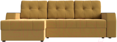 Диван угловой Лига Диванов Эмир БС левый (микровельвет желтый)