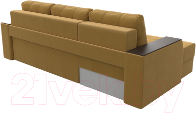 Диван угловой Лига Диванов Эмир БС левый (микровельвет желтый)
