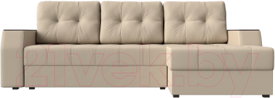 Диван угловой Лига Диванов Эмир БС правый (экокожа бежевый)
