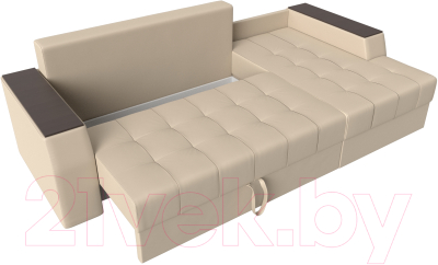 Диван угловой Лига Диванов Эмир БС правый (экокожа бежевый)