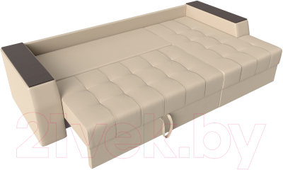 Диван угловой Лига Диванов Эмир БС правый (экокожа бежевый)