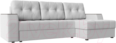 Диван угловой Лига Диванов Эмир БС правый (экокожа белый) - фото
