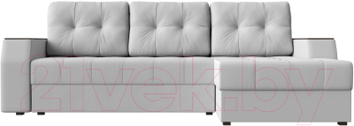 Диван угловой Лига Диванов Эмир БС правый (экокожа белый)