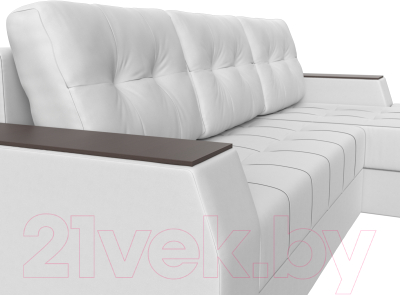 Диван угловой Лига Диванов Эмир БС правый (экокожа белый)