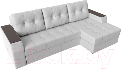 Диван угловой Лига Диванов Эмир БС правый (экокожа белый)
