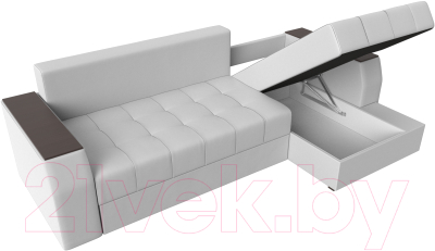 Диван угловой Лига Диванов Эмир БС правый (экокожа белый)
