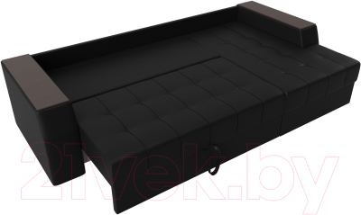 Диван угловой Лига Диванов Эмир БС правый (экокожа черный)