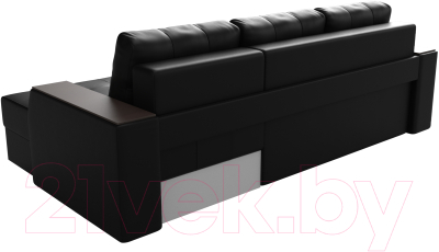 Диван угловой Лига Диванов Эмир БС правый (экокожа черный)