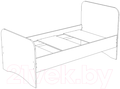 Односпальная кровать детская Премиум Смарти без фотопечати (белый)