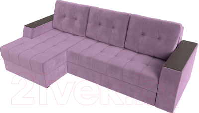 Диван угловой Лига Диванов Эмир БС левый (микровельвет сиреневый)
