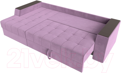 Диван угловой Лига Диванов Эмир БС левый (микровельвет сиреневый)