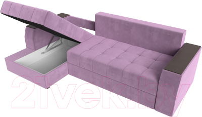 Диван угловой Лига Диванов Эмир БС левый (микровельвет сиреневый)