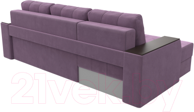 Диван угловой Лига Диванов Эмир БС левый (микровельвет сиреневый)