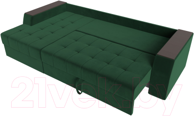 Диван угловой Лига Диванов Эмир БС левый (велюр зеленый)