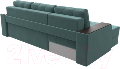 Диван угловой Лига Диванов Эмир БС левый (велюр бирюзовый)