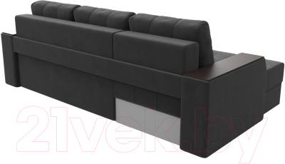 Диван угловой Лига Диванов Эмир БС левый (велюр серый)