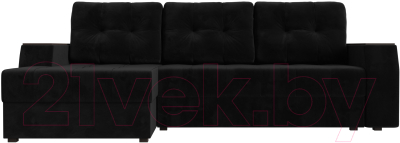 Диван угловой Лига Диванов Эмир БС левый (велюр черный)