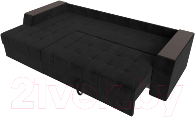 Диван угловой Лига Диванов Эмир БС левый (велюр черный)