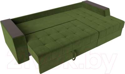 Диван угловой Лига Диванов Эмир БС правый (микровельвет зеленый)