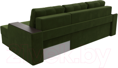 Диван угловой Лига Диванов Эмир БС правый (микровельвет зеленый)