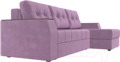 Диван угловой Лига Диванов Эмир БС правый (микровельвет сиреневый)