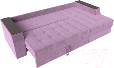 Диван угловой Лига Диванов Эмир БС правый (микровельвет сиреневый)