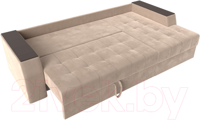 Диван угловой Лига Диванов Эмир БС правый (велюр бежевый)