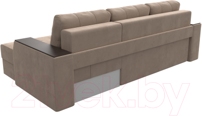 Диван угловой Лига Диванов Эмир БС правый (велюр бежевый)