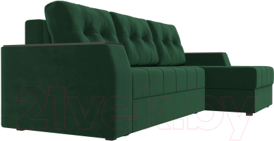 Диван угловой Лига Диванов Эмир БС правый (велюр зеленый)