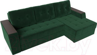 Диван угловой Лига Диванов Эмир БС правый (велюр зеленый)