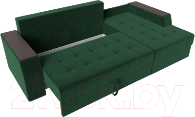Диван угловой Лига Диванов Эмир БС правый (велюр зеленый)