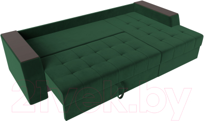 Диван угловой Лига Диванов Эмир БС правый (велюр зеленый)