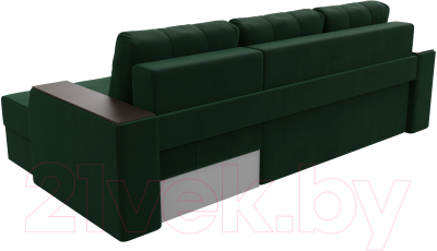 Диван угловой Лига Диванов Эмир БС правый (велюр зеленый)