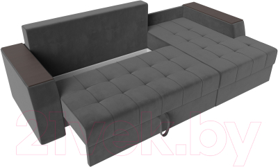 Диван угловой Лига Диванов Эмир БС правый (велюр серый)