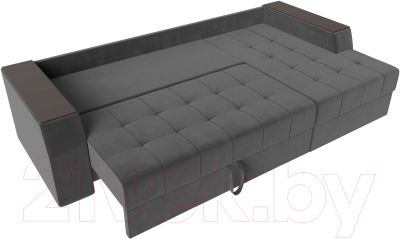Диван угловой Лига Диванов Эмир БС правый (велюр серый)